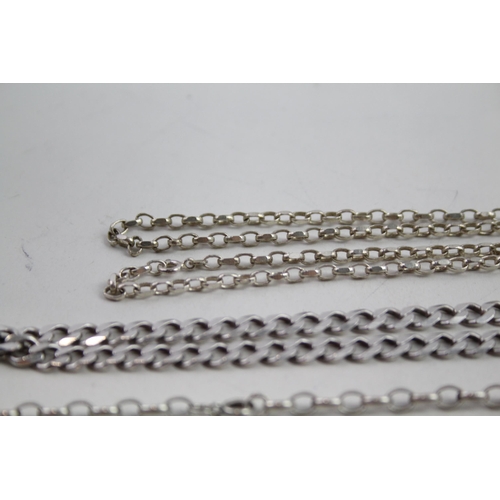 2142 - Four silver chain necklaces - approx. gross weight 67g