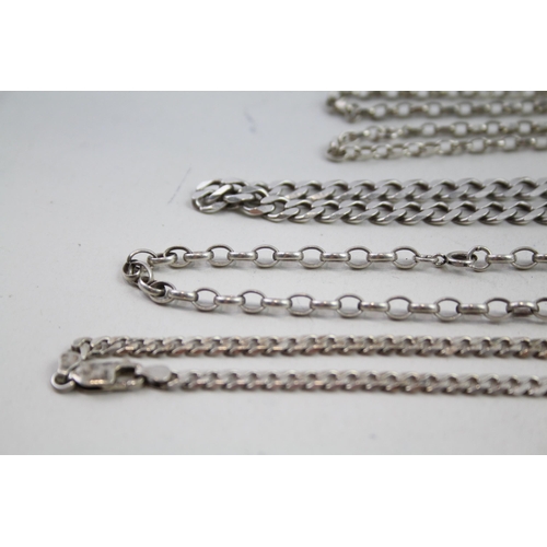 2142 - Four silver chain necklaces - approx. gross weight 67g