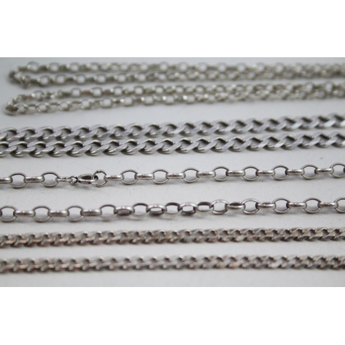 2142 - Four silver chain necklaces - approx. gross weight 67g