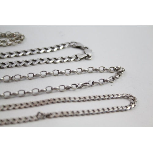 2142 - Four silver chain necklaces - approx. gross weight 67g