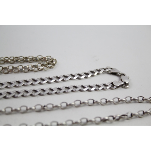 2142 - Four silver chain necklaces - approx. gross weight 67g