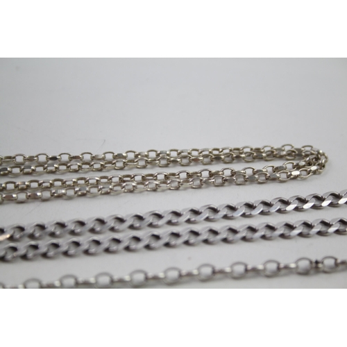 2142 - Four silver chain necklaces - approx. gross weight 67g