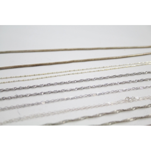 2143 - Twelve silver chain necklaces - approx. gross weight 49g