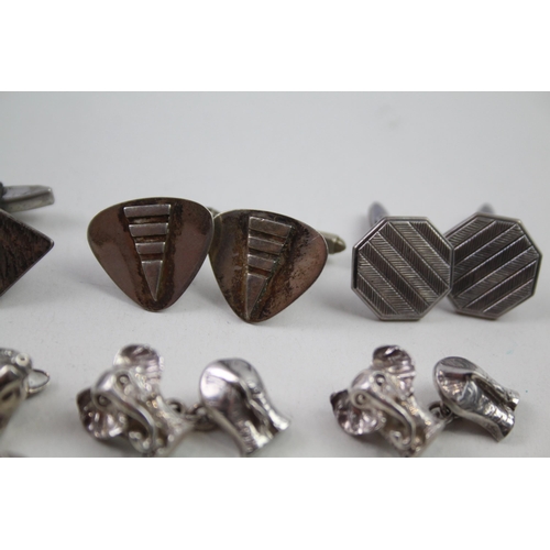 2145 - Seven pairs of silver cufflinks - approx. gross weight 71g