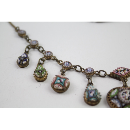 2149 - An Italian micro mosaic necklace - approx. gross weight 25g