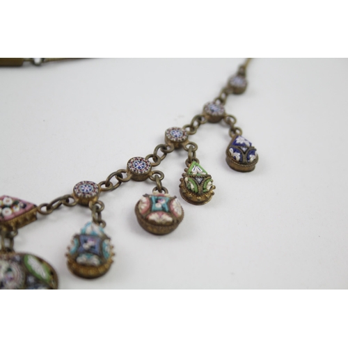 2149 - An Italian micro mosaic necklace - approx. gross weight 25g