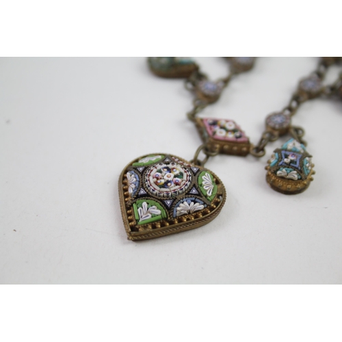 2149 - An Italian micro mosaic necklace - approx. gross weight 25g