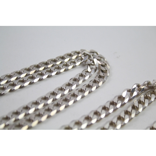 2153 - Two .925 silver curb link necklaces - approx. gross weight 111g