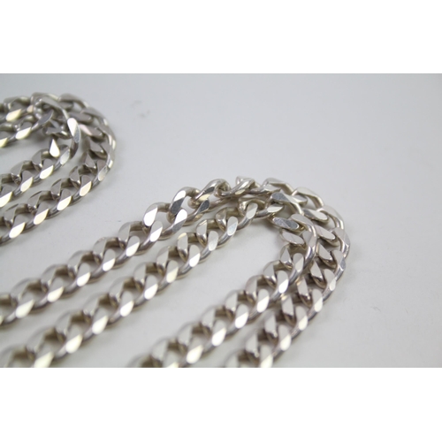 2153 - Two .925 silver curb link necklaces - approx. gross weight 111g