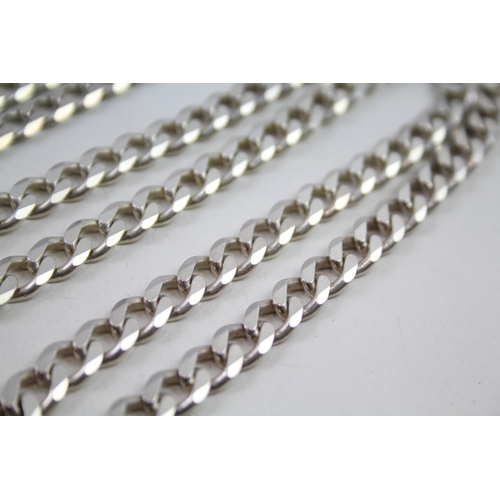 2153 - Two .925 silver curb link necklaces - approx. gross weight 111g