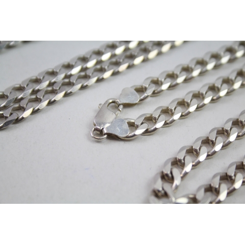 2153 - Two .925 silver curb link necklaces - approx. gross weight 111g