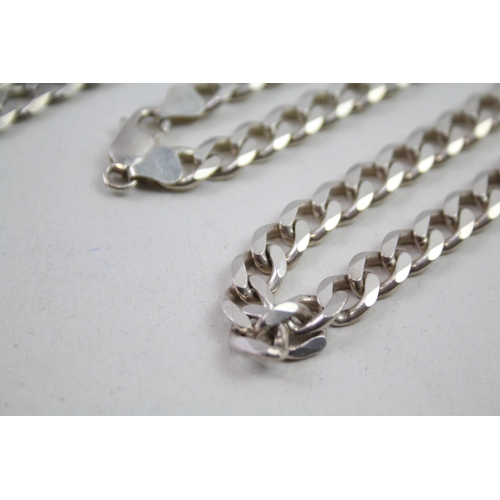 2153 - Two .925 silver curb link necklaces - approx. gross weight 111g