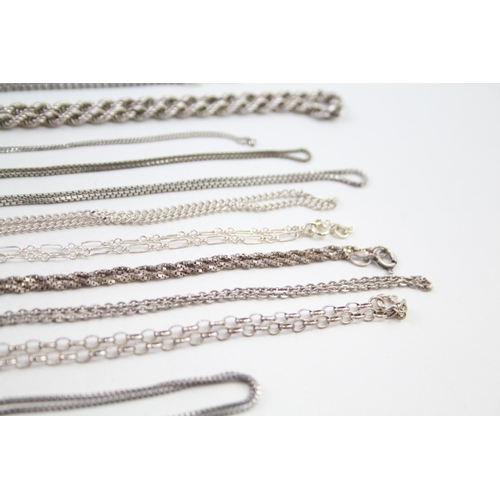 2160 - Twelve .925 silver chain necklaces - approx. gross weight 53g