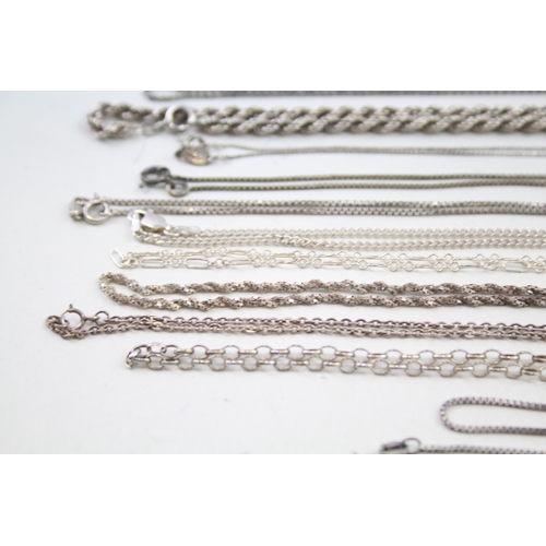 2160 - Twelve .925 silver chain necklaces - approx. gross weight 53g