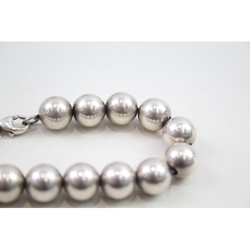 2165 - A Tiffany & Co. .925 silver beaded bracelet - approx. gross weight 19g