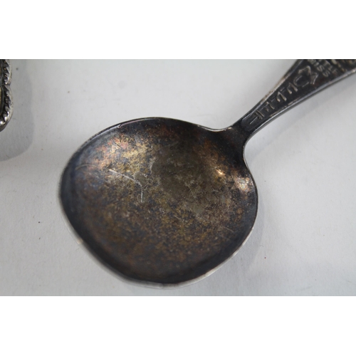 2204 - Two W H Collins & Co. hallmarked Glasgow .925 sterling silver baby items, one rattle and one spoon -... 