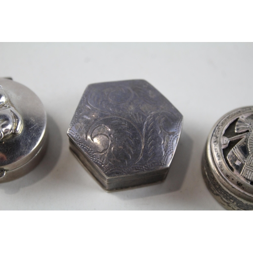 2210 - Three hallmarked .925 sterling silver trinket boxes - approx. gross weight 59g