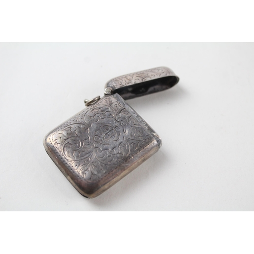 2216 - A hallmarked Birmingham sterling silver vesta case, dated 1924 - approx. gross weight 28g