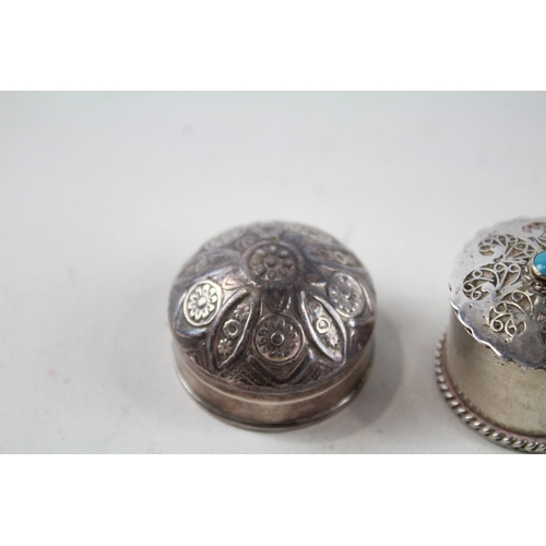 2219 - Two silver hallmarked trinket boxes, one .830 and one .925 - approx. gross weight 43g