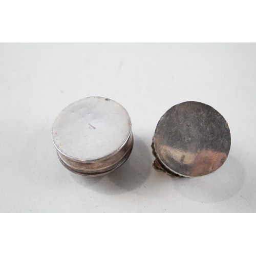 2219 - Two silver hallmarked trinket boxes, one .830 and one .925 - approx. gross weight 43g