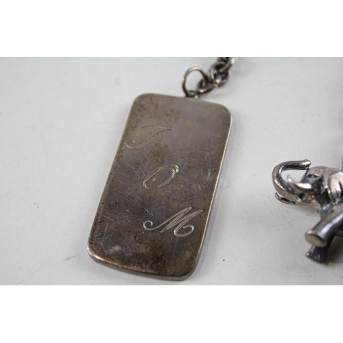 2220 - Two .925 sterling silver keyrings - approx. gross weight 62g