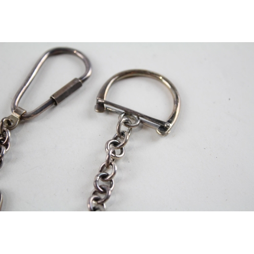 2220 - Two .925 sterling silver keyrings - approx. gross weight 62g