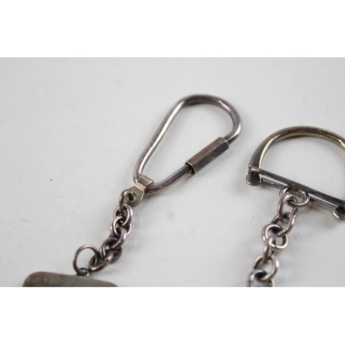 2220 - Two .925 sterling silver keyrings - approx. gross weight 62g