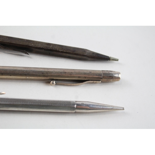 2221 - Three .850 and .925 sterling silver propelling pencils - approx. gross weight 61g