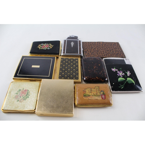 2326 - Ten vintage tobacciana items, eight cigarette cases and two lighters