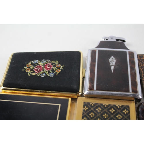 2326 - Ten vintage tobacciana items, eight cigarette cases and two lighters