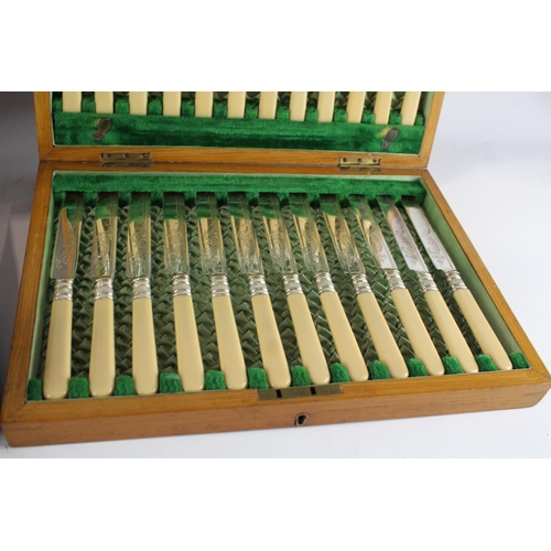 454 - Two cased Harrison Fisher & Co. cutlery sets