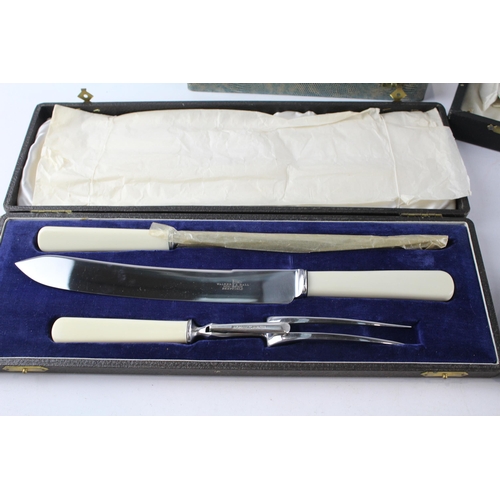 455 - Four cased cutlery sets