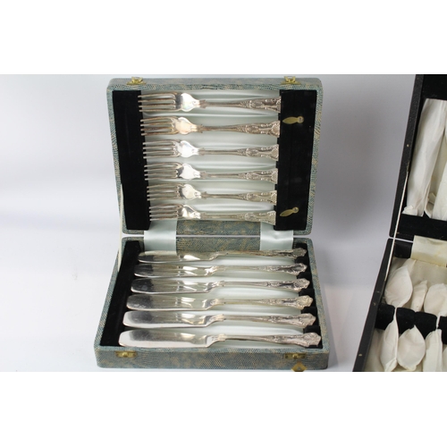 455 - Four cased cutlery sets