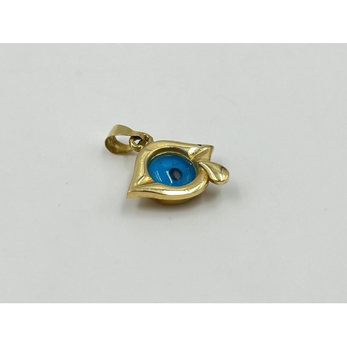 2001 - A 14ct gold Evil Eye pendant - approx. gross weight 2.5g