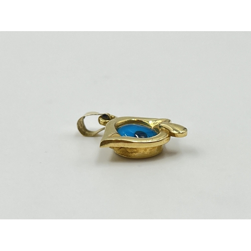 2001 - A 14ct gold Evil Eye pendant - approx. gross weight 2.5g