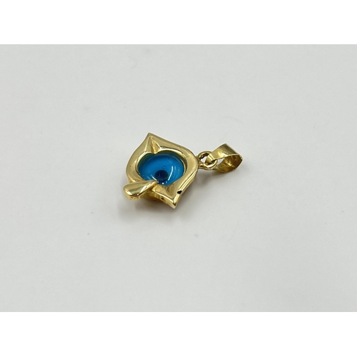 2001 - A 14ct gold Evil Eye pendant - approx. gross weight 2.5g