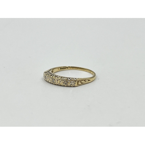 2010 - A 9ct gold diamond ring, size M - approx. gross weight 1.5g