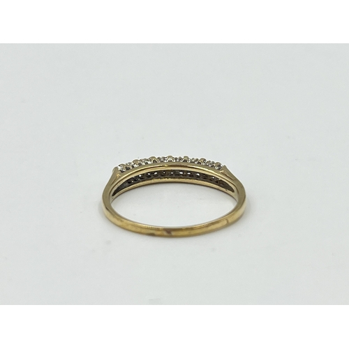 2010 - A 9ct gold diamond ring, size M - approx. gross weight 1.5g