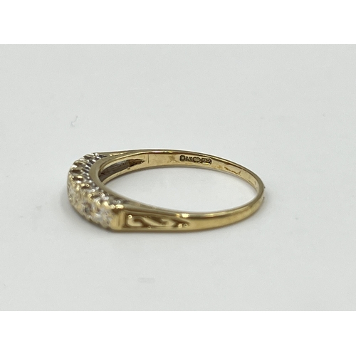 2010 - A 9ct gold diamond ring, size M - approx. gross weight 1.5g