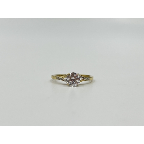 2011 - A 9ct gold CZ solitaire ring, size N½ - approx. gross weight 1.4g