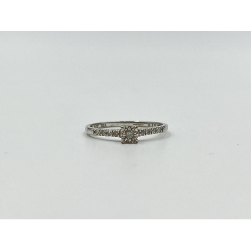 2024 - A 9ct white gold 0.15ct diamond ring, size N½ - approx. gross weight 1.13g