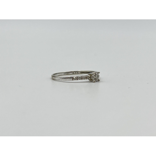 2024 - A 9ct white gold 0.15ct diamond ring, size N½ - approx. gross weight 1.13g