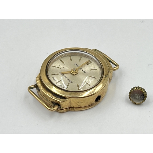 2054 - An Ingersoll 9ct gold cased 17 jewel lever mechanical lady's wristwatch - approx. gross weight inclu... 