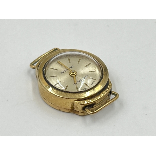 2054 - An Ingersoll 9ct gold cased 17 jewel lever mechanical lady's wristwatch - approx. gross weight inclu... 