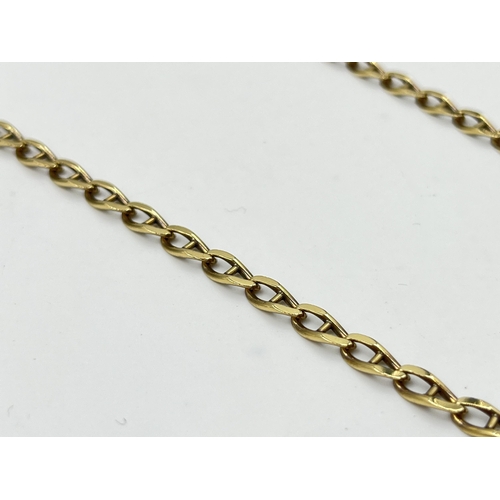 2062 - A 9ct gold 60cm chain necklace - approx. gross weight 17.5g