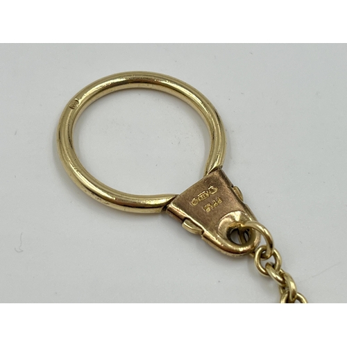 2063 - A hallmarked Birmingham 9ct gold Mercedes key ring - approx. gross weight 9.6g