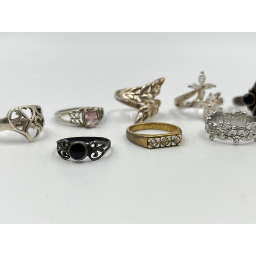 2068 - Ten dress rings to include seven stamped .925 silver