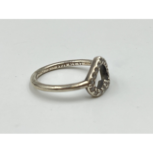 2092 - Five Pandora .925 silver dress rings - approx. gross weight 14g