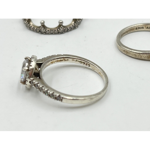 2092 - Five Pandora .925 silver dress rings - approx. gross weight 14g