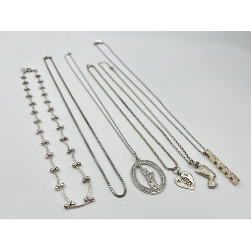 2098 - A collection of .925 silver necklaces - approx. gross weight 36 grams